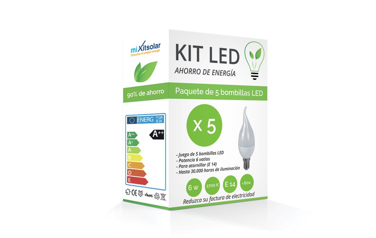 Kit LED Flamme E14 6W