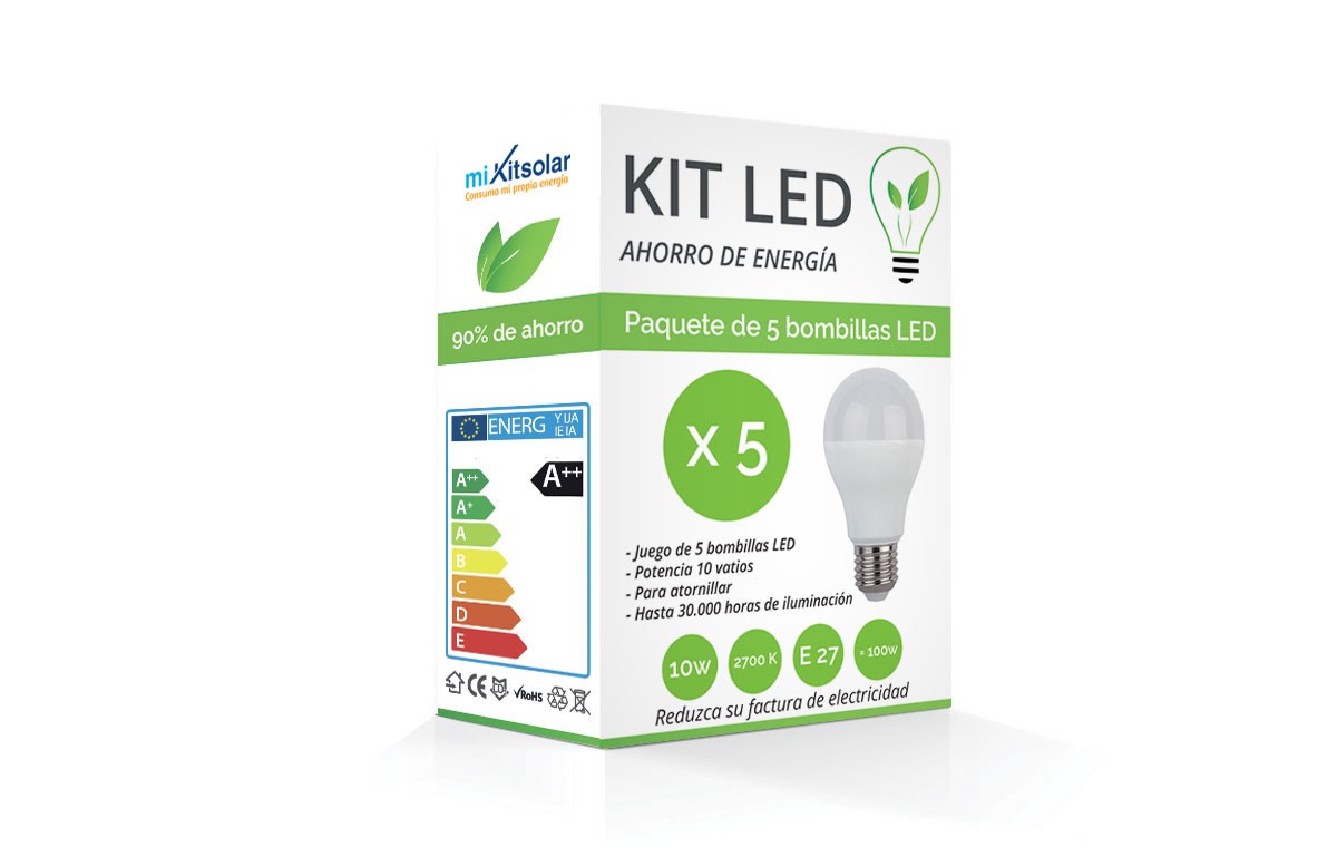 Kit LED A60 E27 10W