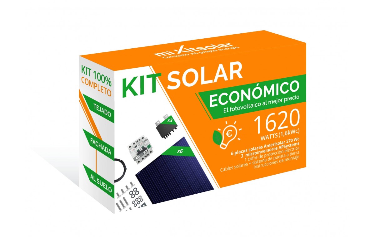 Kit de autoconsumo solar 1500Wc al mejor precio - El mas barato en Espana